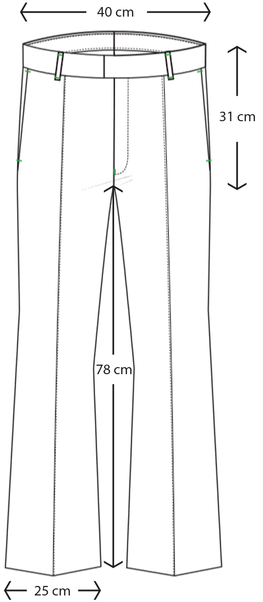 Size Guide Flare Trousers — ERNEST W. BAKER